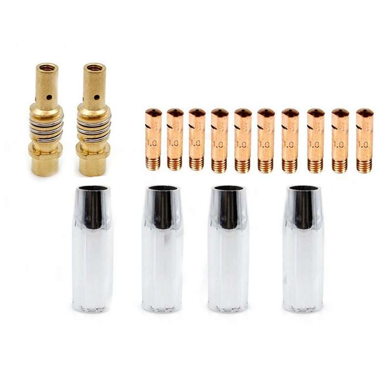 16 PCS / Set Welding Needle Point Vover Nozzle Kit Gas Shielded Welding Conductive Nozzle