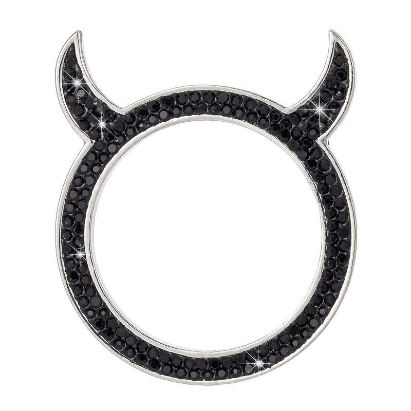 2 PCS Car Starter Button With Diamond Small Devil Decorative Ring(Black)