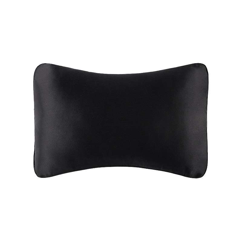 TZ19 Silk Car Head Pillow Car Memory Foam Comfort Lumbar Support(Black)