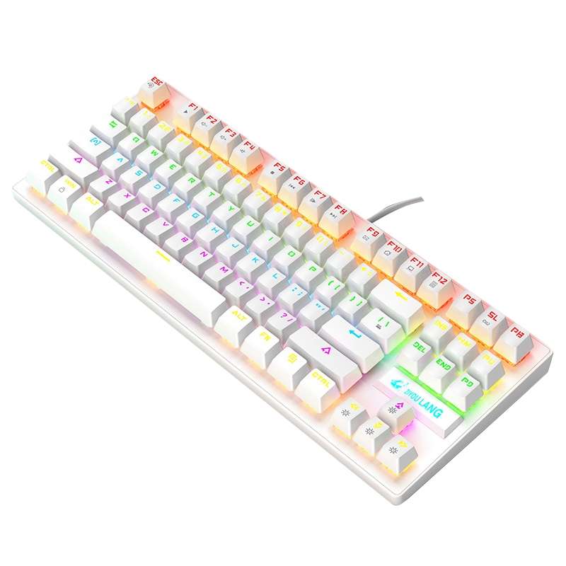 ZIYOULANG K2 87 Keys Office Laptop Punk Glowing Mechanical Wired Keyboard, Cable Length: 1.5m, Color