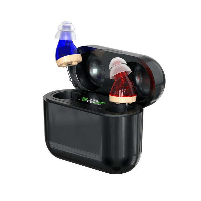 GM-912 Digital Hearing Aid Sound Amplifier With Digital Display Charging Compartment(Red Blue)