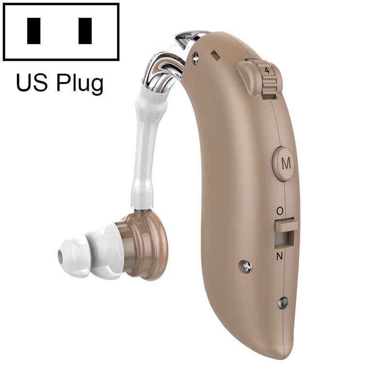 GM-105 Smart Noise Cancelling Ear-hook Rechargeable Elderly Hearing Aids, Spec: US Pulg(Blue)
