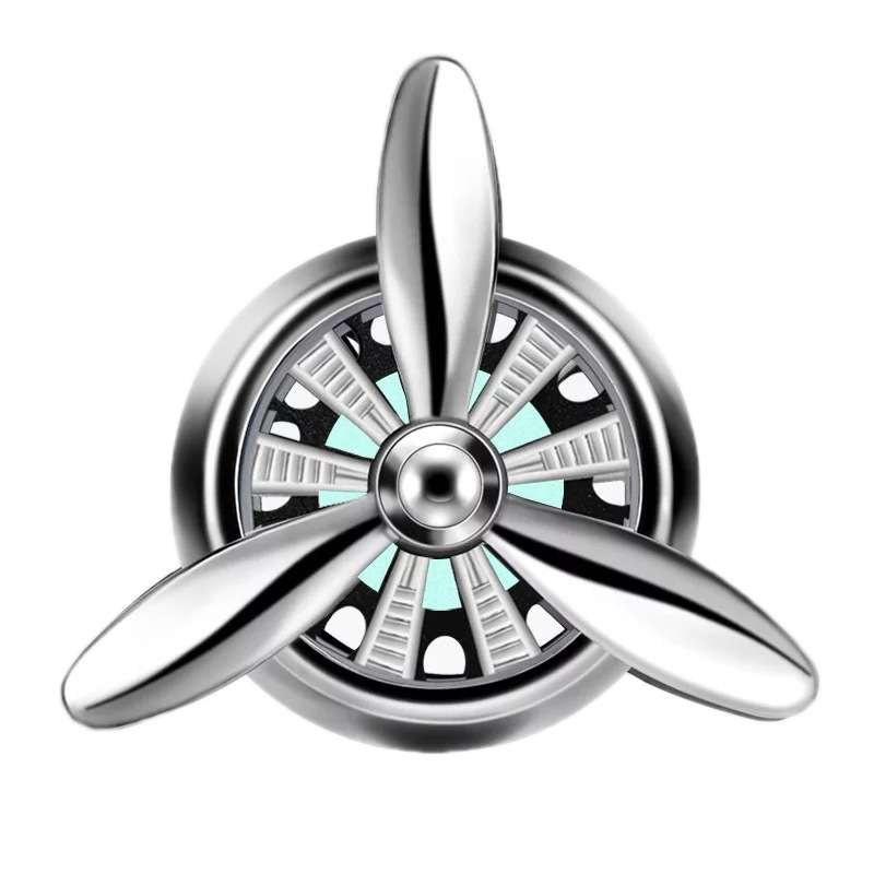 Car Air Outlet Perfume Aromatherapy Swivel Fan(Silver Without Light)