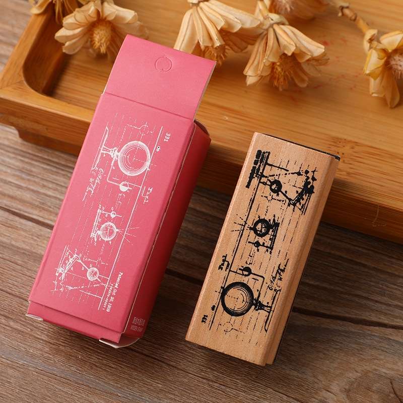 4 PCS Wooden Flowers and Plants Girl Stamp Fresh Plant Handbook DIY Decorative Stamp(Boswellia)