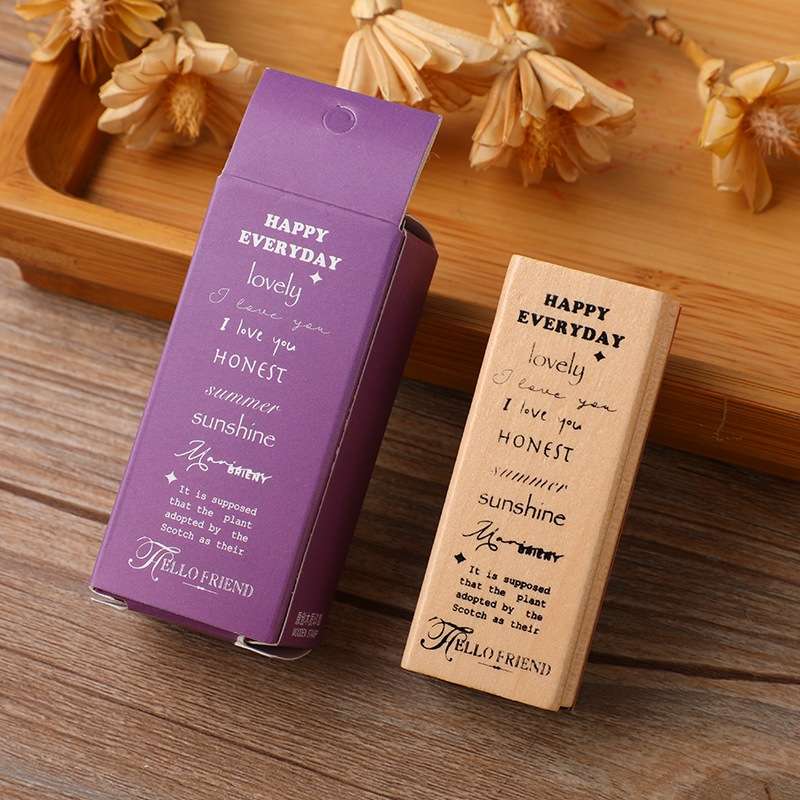 4 PCS Wooden Flowers and Plants Girl Stamp Fresh Plant Handbook DIY Decorative Stamp(Boswellia)