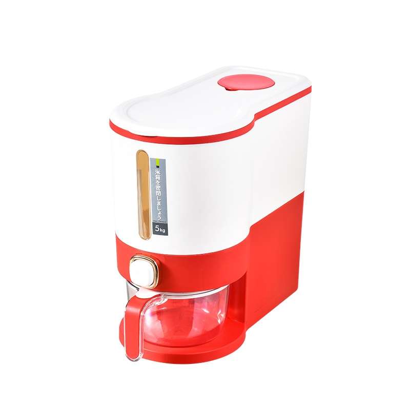 One Button Press Insect Proof Sealed Moisture Proof Fresh Rice Storage Bin, Size: 5 KG(Blue)