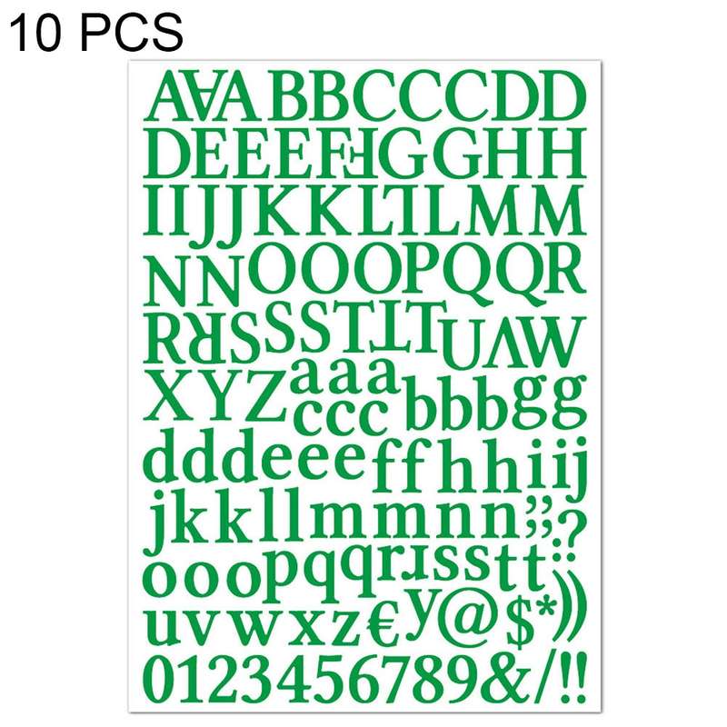 10 PCS Waterproof Alphabet DIY Handbook Sticker Gift Decoration Office Sticker(Black)