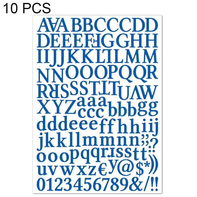 10 PCS Waterproof Alphabet DIY Handbook Sticker Gift Decoration Office Sticker(Black)