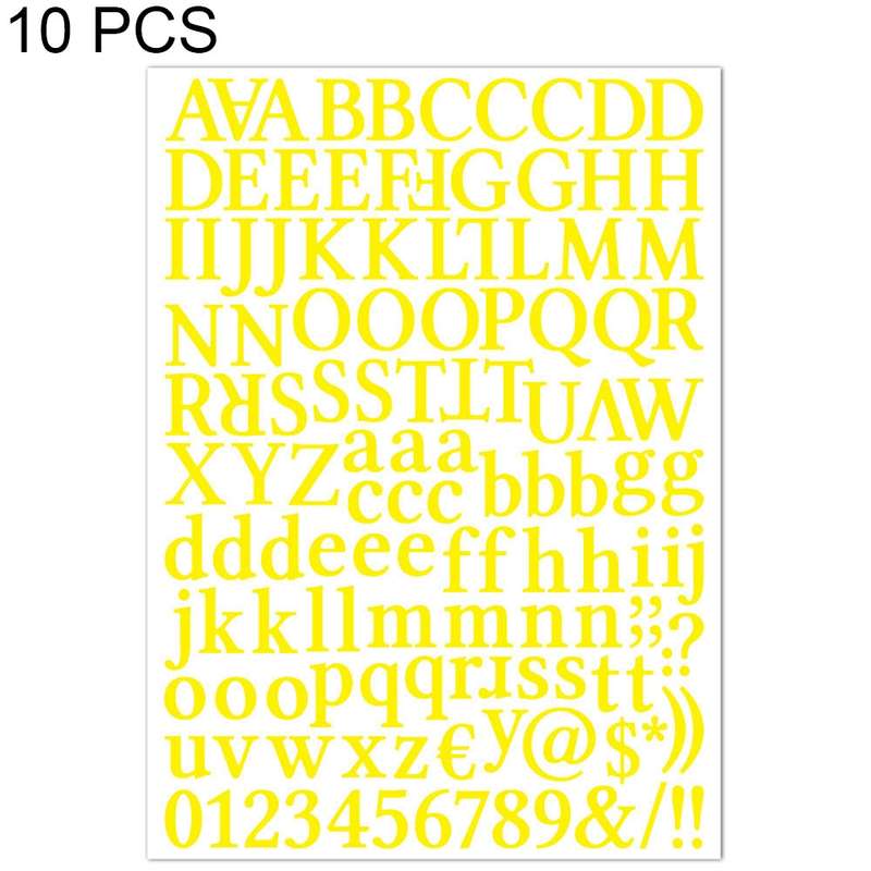 10 PCS Waterproof Alphabet DIY Handbook Sticker Gift Decoration Office Sticker(Black)