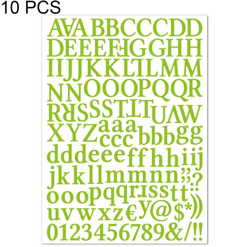 10 PCS Waterproof Alphabet DIY Handbook Sticker Gift Decoration Office Sticker(Black)