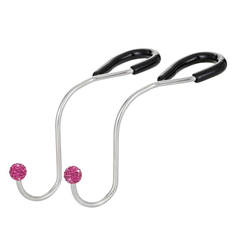 Multifunctional Car Seat Hooks With Diamond Inlay(Purple Red)