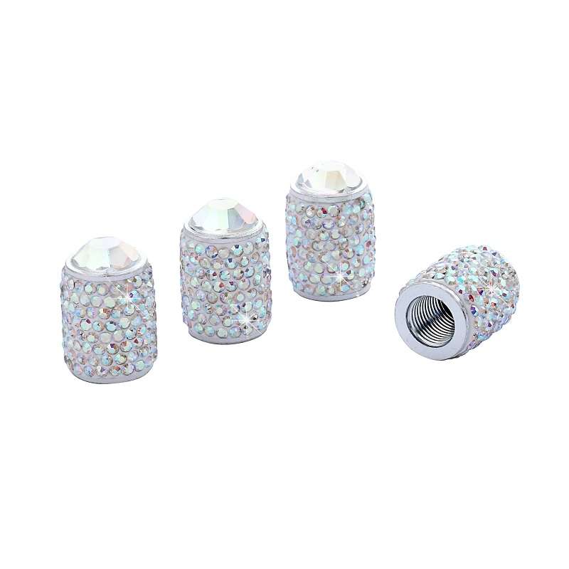 Car Tyre Aluminium Full Diamond Valve Cap With Seal(AB)