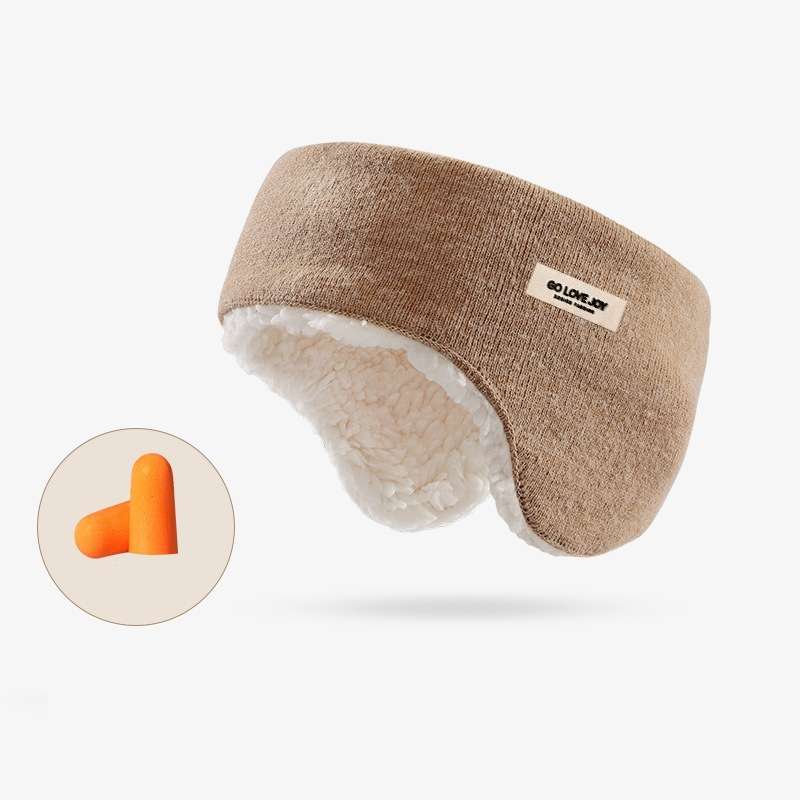 Golovejoy Winter Warm Soundproof Earmuffs + Earplugs Set Sleep Eye Mask(Black)