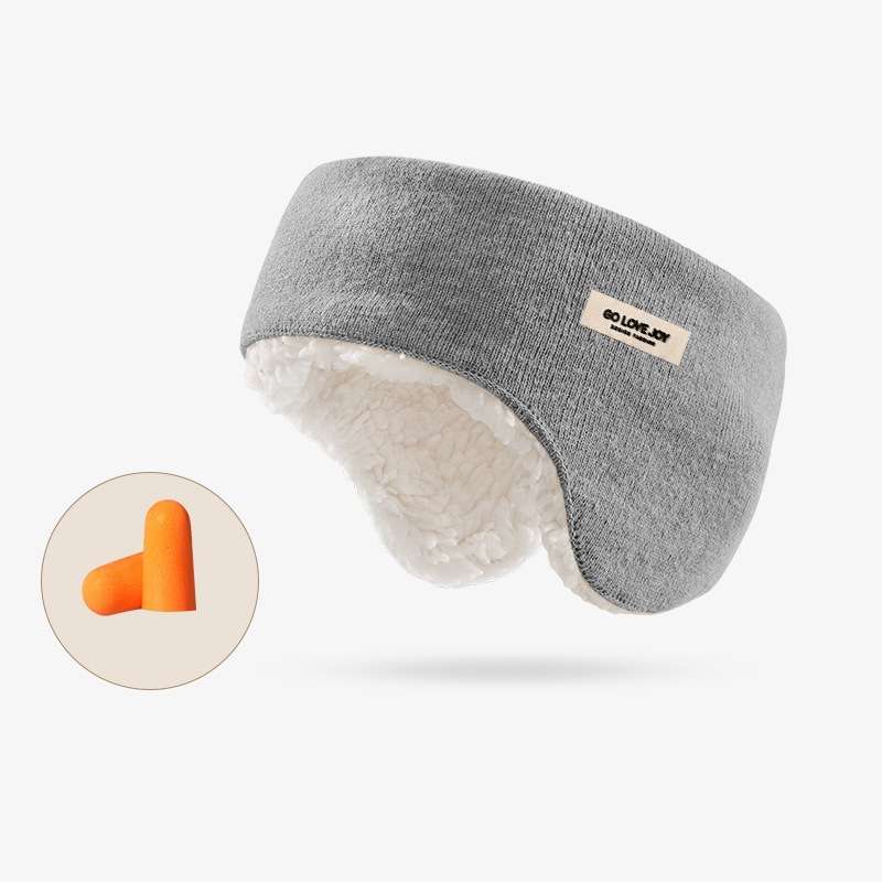 Golovejoy Winter Warm Soundproof Earmuffs + Earplugs Set Sleep Eye Mask(Black)