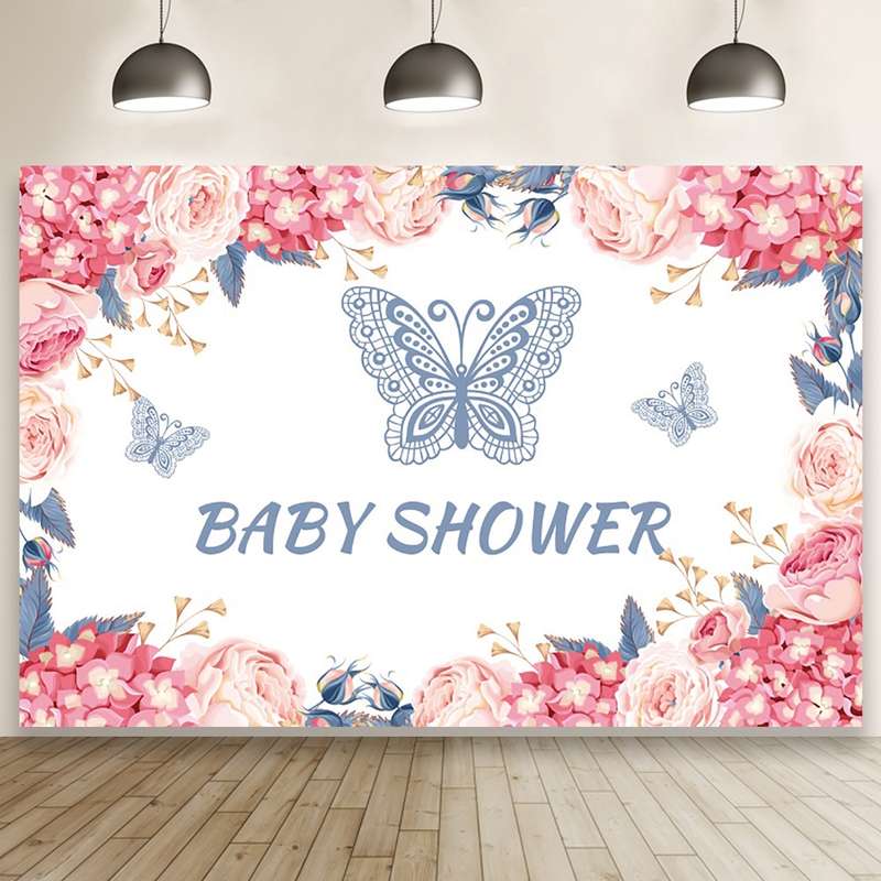 1.5m X 1m Butterfly Pattern Photography Backdrop Birthday Party Decoration Background Cloth(MDT08919