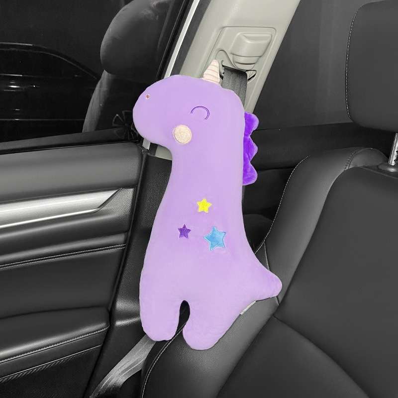 Car Seat Belt Pillow Shoulder Cover Cartoon Insurance Belt(Purple)