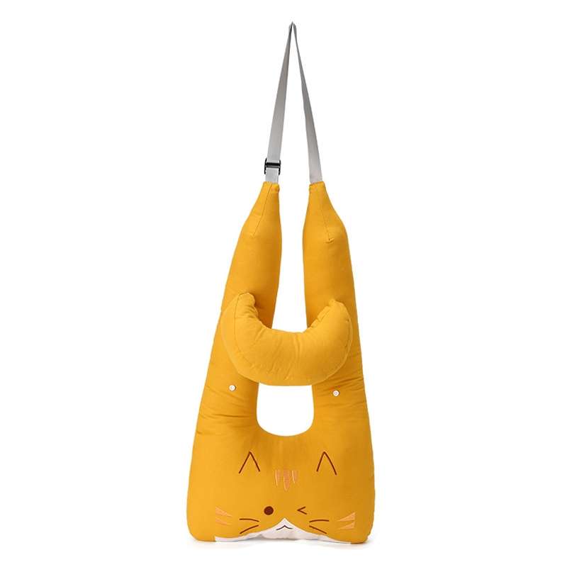 8146 Cartoon Adjustable Car Children Sleep Safety Belt U-shaped Neck Pillow(Yellow Cat)