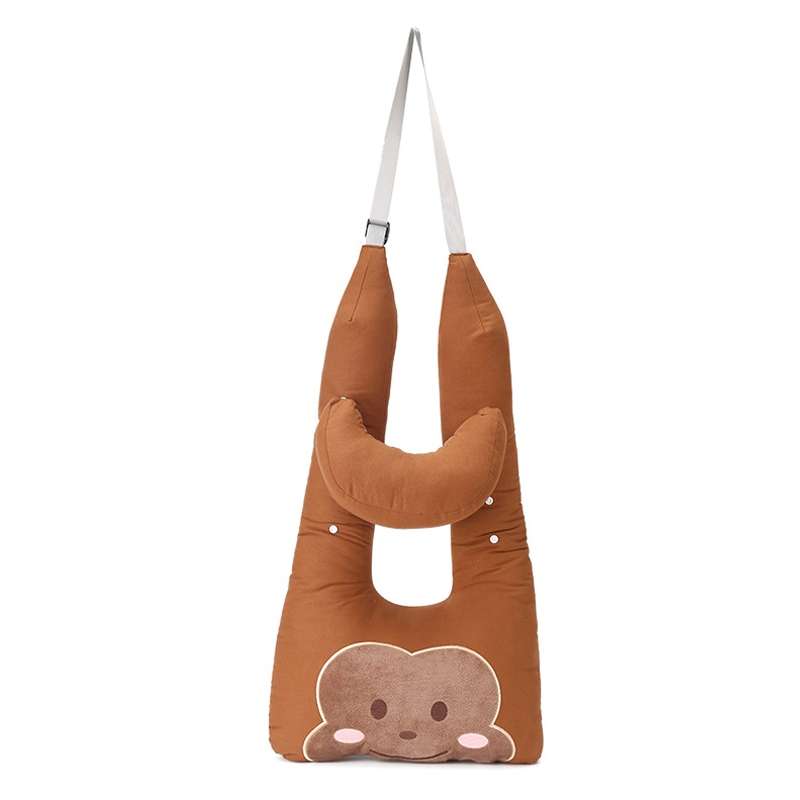 8146 Cartoon Adjustable Car Children Sleep Safety Belt U-shaped Neck Pillow(Coffee Monkey)
