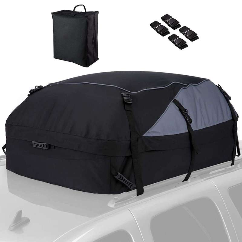 600D Oxford Cloth Car Luggage Bag Outdoor SUV Foldable Roof Bag, Size: S: 105 × 90 × 45cm(Black...