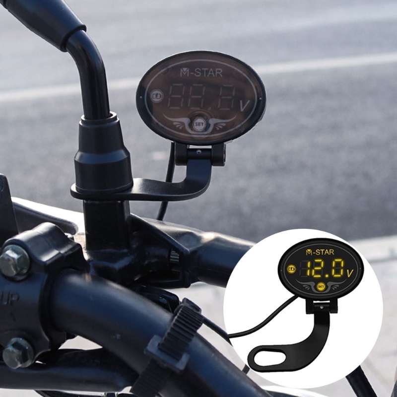 YL-M01 Motorcycle Battery Voltage Monitoring M-STAR Intelligent Voltage Meter(Gold)