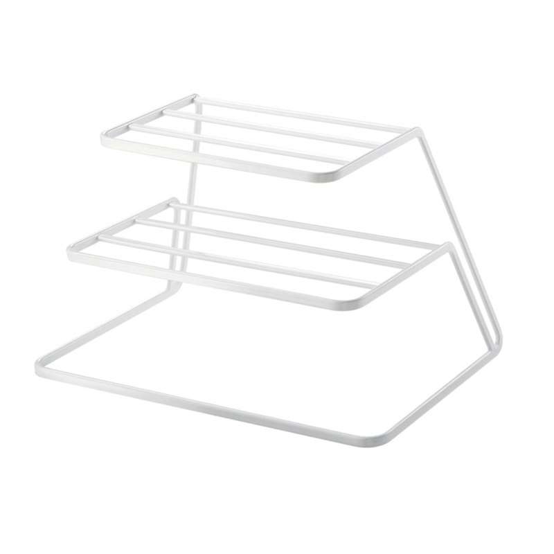 Three-layer Kitchen Dish Storage Rack Cabinet Tiered Shelf(Black)