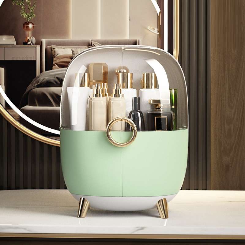 Cosmetic Desktop Dustproof Storage Box Skin Care Product Rack(White)