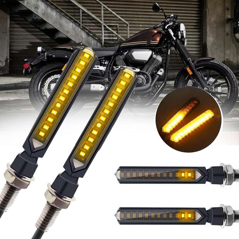 MK-229 4pcs Motorcycle 12LED Flowing Water Turning Light(Yellow)