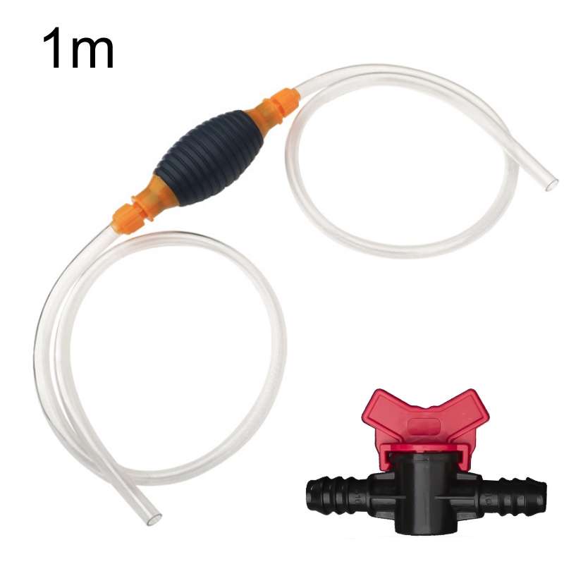 2pcs Manual Gasoline Oil Sucker Water Deflector, Specification: 1m+Flow Valve