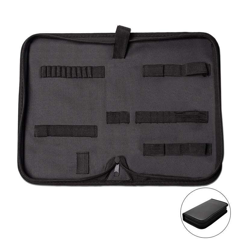 Zipper Storage Package Portable Multi-Function Tool Storage Bag, Style: E Leather+Canvas