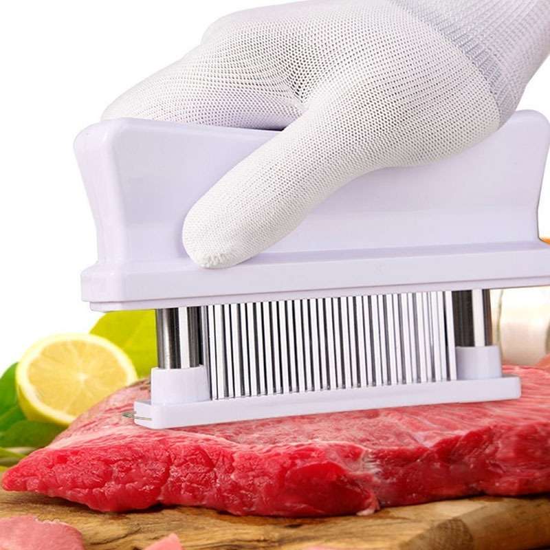 10B48 Tenderizer Pin Meat Looser 48 Pin Stainless Steel Meat Hammer(White)