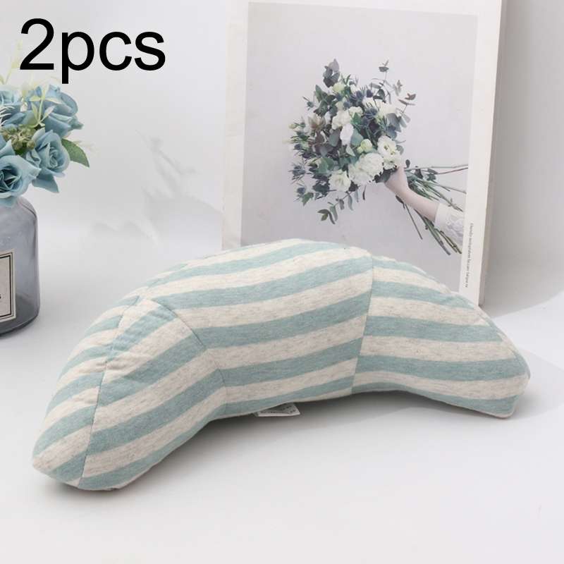 2pcs Children Neck Headrest Comfortable Shoulder Cover Car Neck Guard Pillow(Green Stripe)