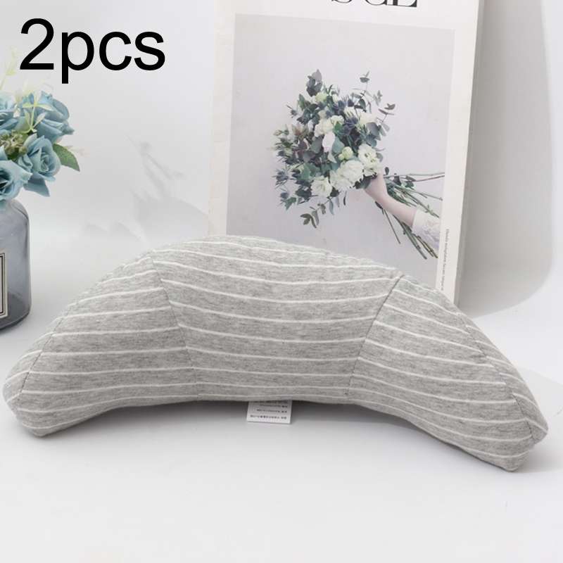 2pcs Children Neck Headrest Comfortable Shoulder Cover Car Neck Guard Pillow(Gray Strip)