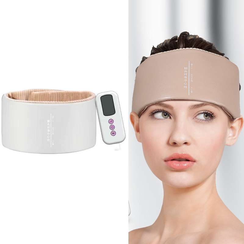 JKQ-121 Head Massager Multifunctional Hot Compress Headache Sleep Aid Head Therapy Instrument(Camel)