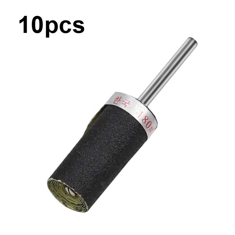 10pcs 3mm Handle Mirror Polishing Paper Stick, Mesh: 180