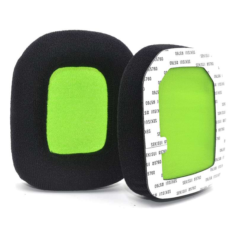 For Logitech Astro A20 2pcs Fleece Memory Foam Headphone Covers Earmuffs(Black Blue Net)