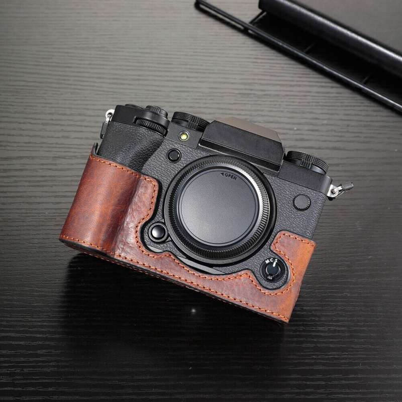 For FUJIFILM X-T5 Camera Cowhide Bag Anti-scratch Protective Case Base Cover(Brown)