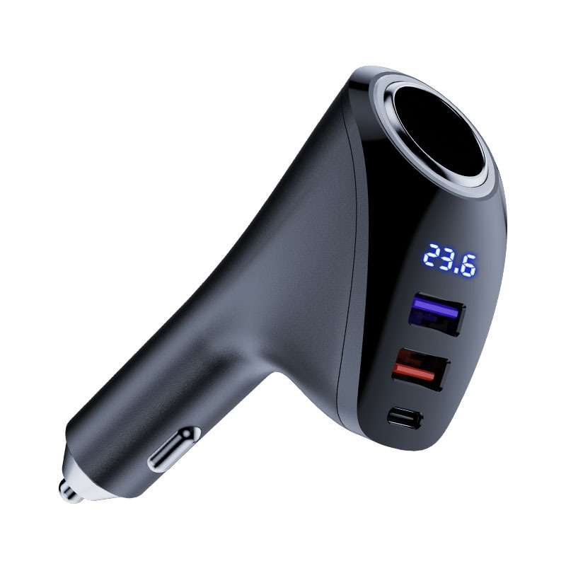 Car Charger Multifunctional Digital Display QC Charging Cigarette Lighter Adapter, Model: AAC Dual U