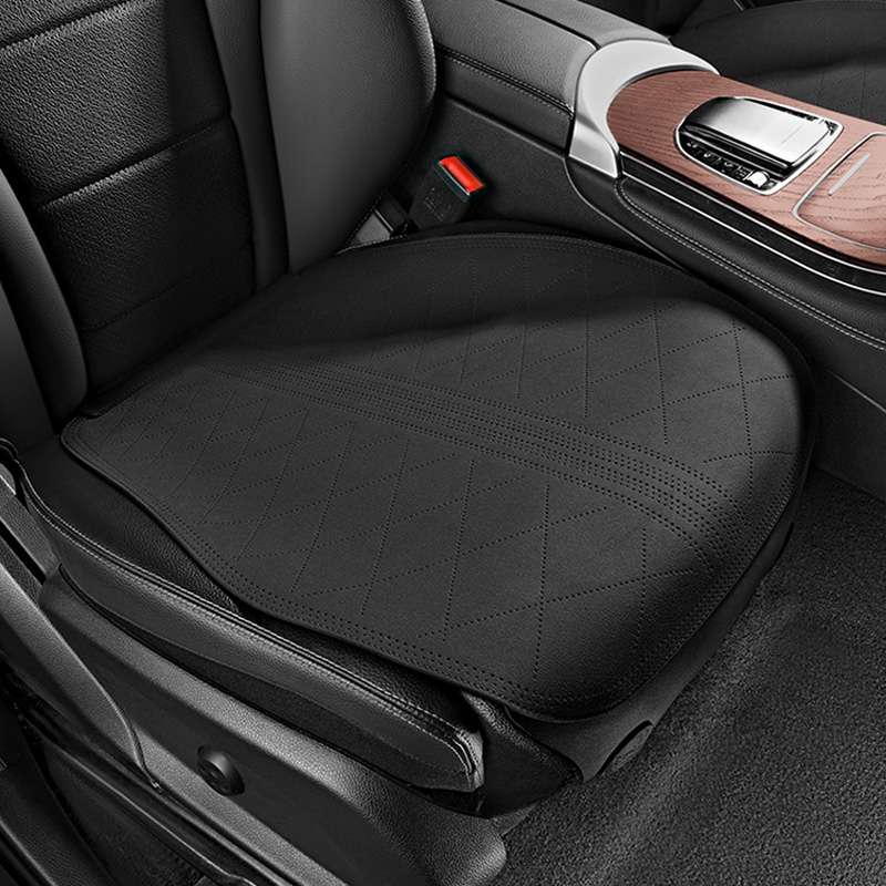 Flip-fur Car Cushion Breathable Ventilation Cushion for Four Seasons, Style: Front Cushion(Black)