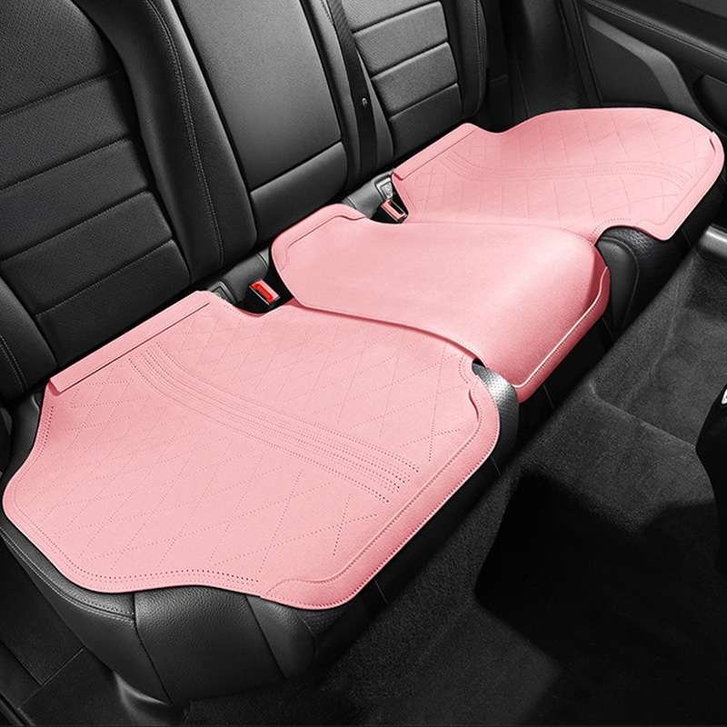 Flip-fur Car Cushion Breathable Ventilation Cushion for Four Seasons, Style: Long Rear Cushion(Pink)