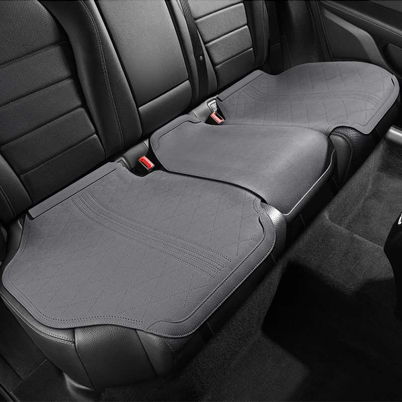 Flip-fur Car Cushion Breathable Ventilation Cushion for Four Seasons, Style: Long Rear Cushion(Gray)