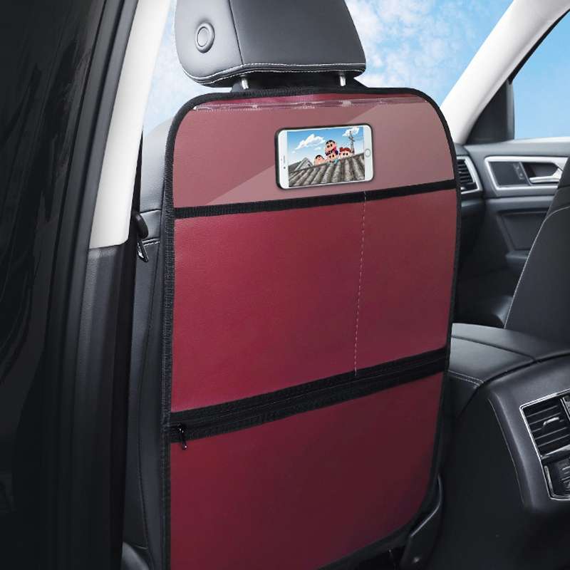 Car Seat Back Children Anti-kick Pad Back Rear Anti-dirty Universal Leather Protection Pad Storage B