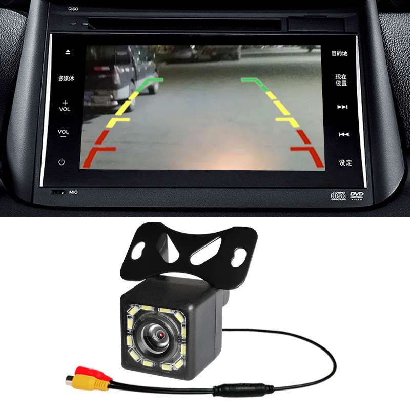 R0003 LED Fill Light External Reversing Video Camera HD Night Vision CCD Car Camera 12 Lights Camera