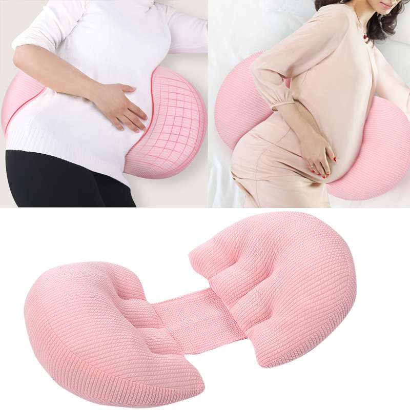 Pregnant Waist Support Cotton Pillow Side Sleepers Cushion Removable and Washable Abdomen Pillow(Gra