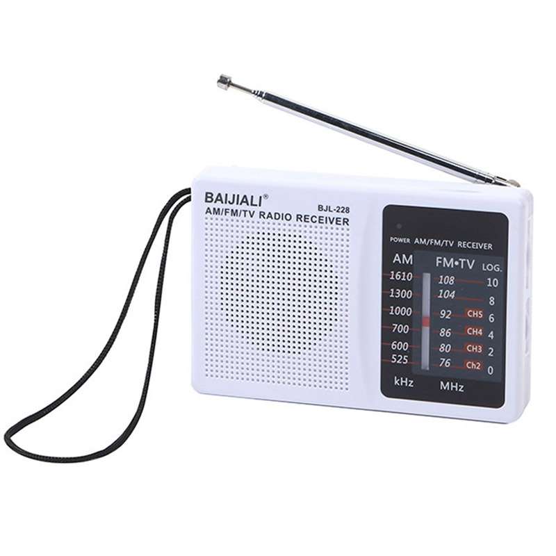 BAIJIALI BJL228 Retro Portable Two Band FM AM Radio Built-in Speaker(Black)
