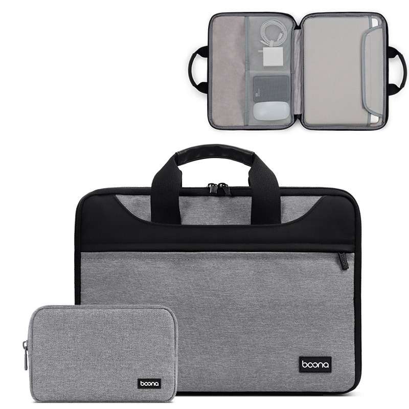 Baona BN-I003 Oxford Cloth Full Open Portable Waterproof Laptop Bag, Size: 11/12 inches(Gray+Power