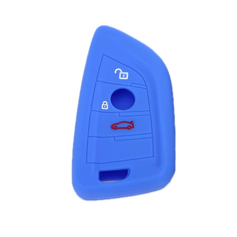 For BMW 1 Series X4/X2/XM5 2pcs Soft Silicone Remote Key Cover(Sea Blue)