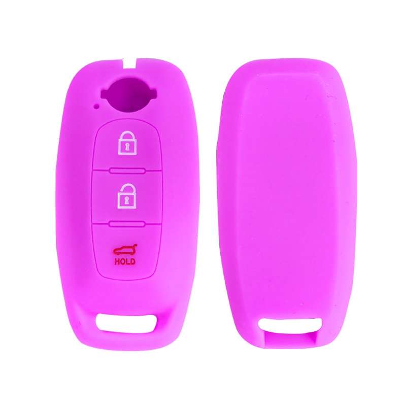 For 2023 Nissan Altima 2pcs Three-Button Key Silicone Protective Case(Rose Red)