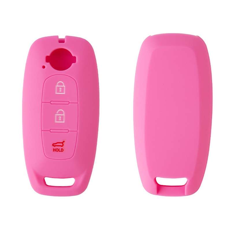 For 2023 Nissan Altima 2pcs Three-Button Key Silicone Protective Case(Pink)