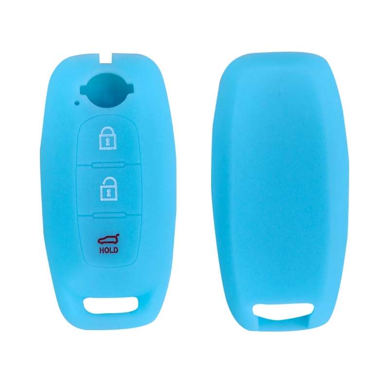 For 2023 Nissan Altima 2pcs Three-Button Key Silicone Protective Case(Luminous Blue)