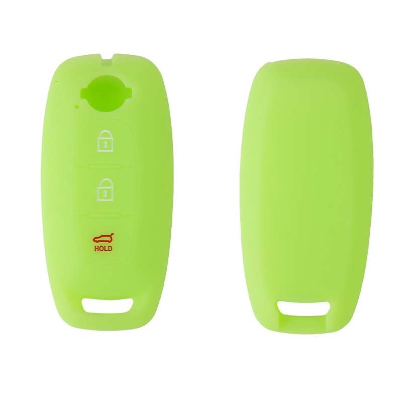For 2023 Nissan Altima 2pcs Three-Button Key Silicone Protective Case(Luminous Green)